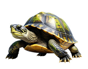 Obraz premium Animate turtle with detailed textured shell and rugged limbs in motion