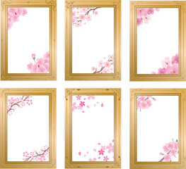 フレーム飾り枠　桜の花