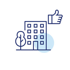 Apartment building and like. Real estate approval and high quality. Rent or sale high reviews. Pixel perfect, editable stroke vector icon