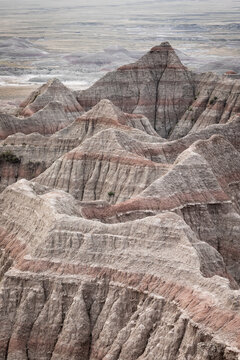 Layered Badland Rocks in Badlands National Park