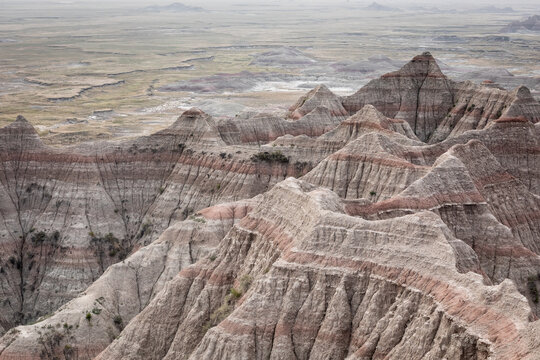Badland Layered Rocks in Badlands National Park