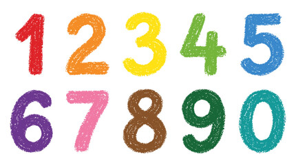 Colorful Rainbow Digits Arranged in Bold Numbers. Vector Illustrations. EPS Editable