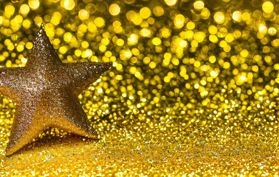Gold glitter star background