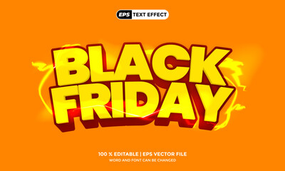 3D Text Effect Black Friday Design Creative New Template