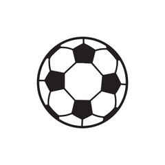Obraz premium Classic Soccer Ball Icon - Simple Black and White Football Graphic on White Background