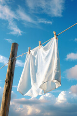 Fresh Laundry Drying in Sunlight