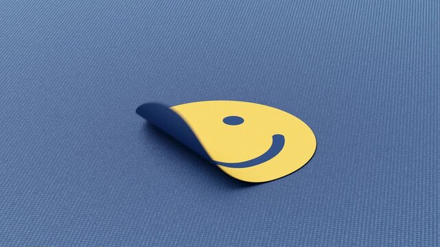 3D animation showing happy and sad emotion symbols. Concept represents bipolar disorder, mood swings, treatment and mental health awareness.