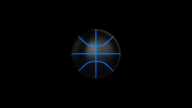 3d rendered animation of a rotating basketball, chroma key basketball isolated