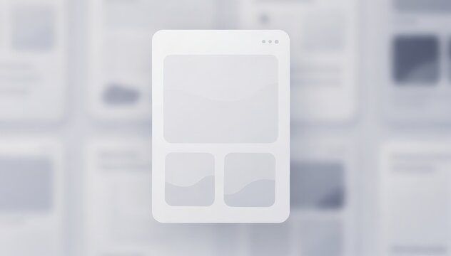 Vista of a progressive web app offline screen highlighting a grid card design for cached articles principal card focused with subtle icon details and muted surroundings.
