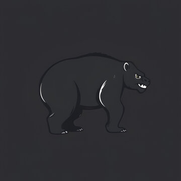 Minimalist Zorilla illustration with bold lines, showcasing its wild and nocturnal characteristics