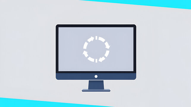 System software update or upgrade. Application loading process symbol web screen. Vector computer technology
