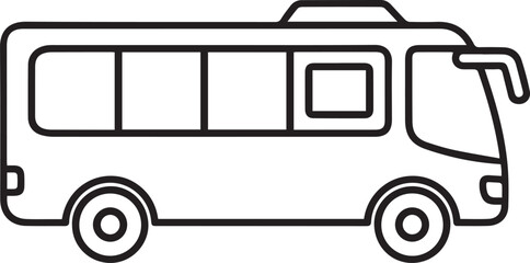 Black outlined icon of bus © Creative Fatima