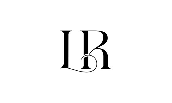 LR initial letters logo or LR monogram