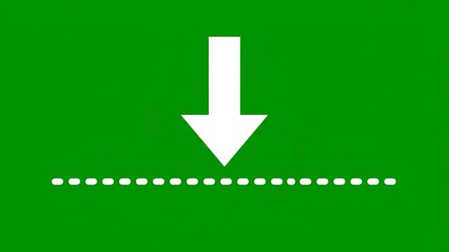 A white arrow points downwards towards a dashed line on a vibrant green