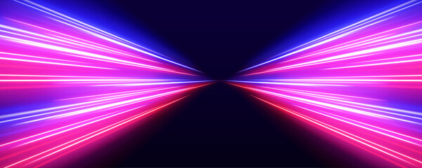 Smooth luminous white speed trail with radiant gradient glow and subtle motion highlights, ideal for sci-fi banners and racing backgrounds. vector © Romstock