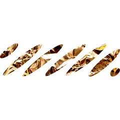 Abstract gold foil texture isolated on transparent background