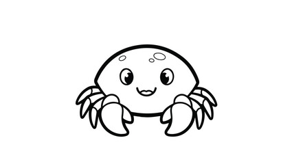 Fototapeta premium Cute Cartoon Baby Crab Coloring Page