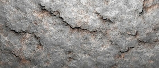 Obraz premium rough cracked concrete wall with weathered gray texture and rusty stains, gritty aged surface conveying decay and resilience