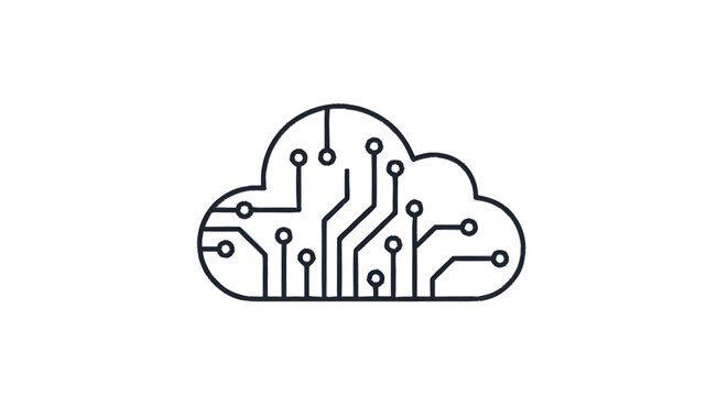 Cloud Computing Technology Circuit Board Icon.
