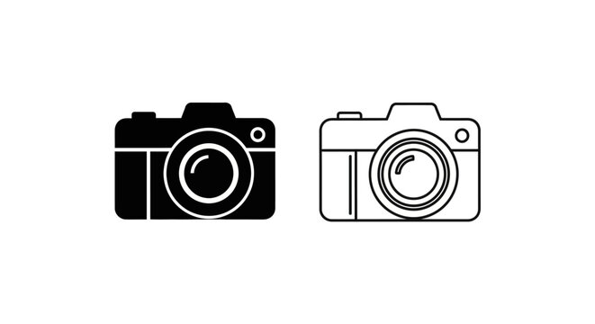 Minimalist camera icons set Vector