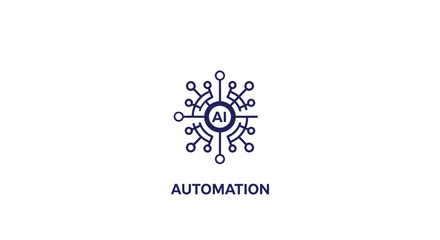 Artificial Intelligence Automation Network Icon Symbol.