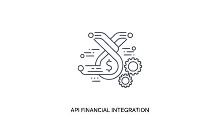 Fototapeta premium API Financial Integration Concept with Interconnected Systems and Gears.
