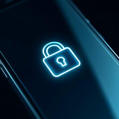 Close-up of a secure encrypted message icon glowing on a dark smartphone screen.