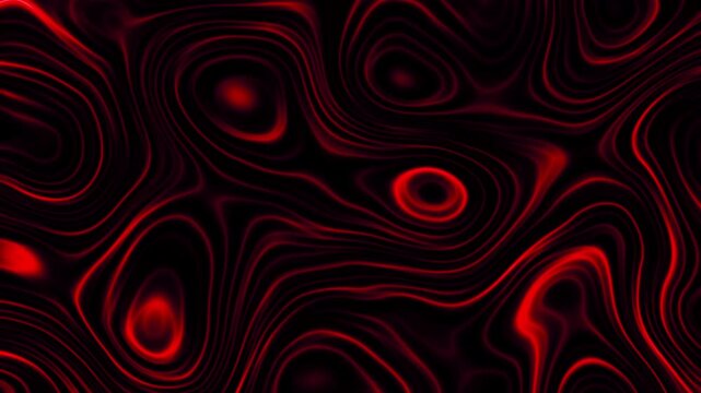 Animation of red slow moving caustic light ripples on black background seen from underneath water surface . Digital fractal graphic. Loop