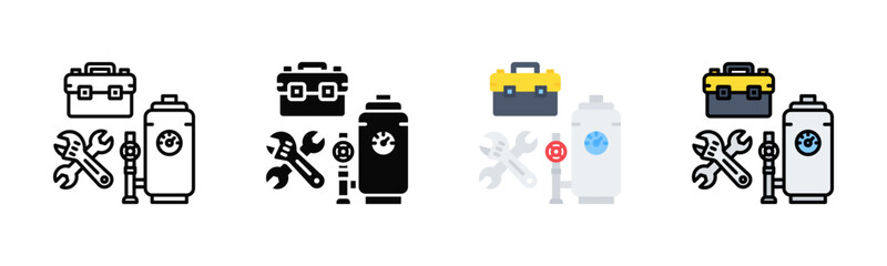 Obraz premium Utility Room Icon Pack In Multiple Styles