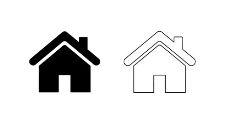 Fototapeta premium Minimalist house icons set - modern Vector