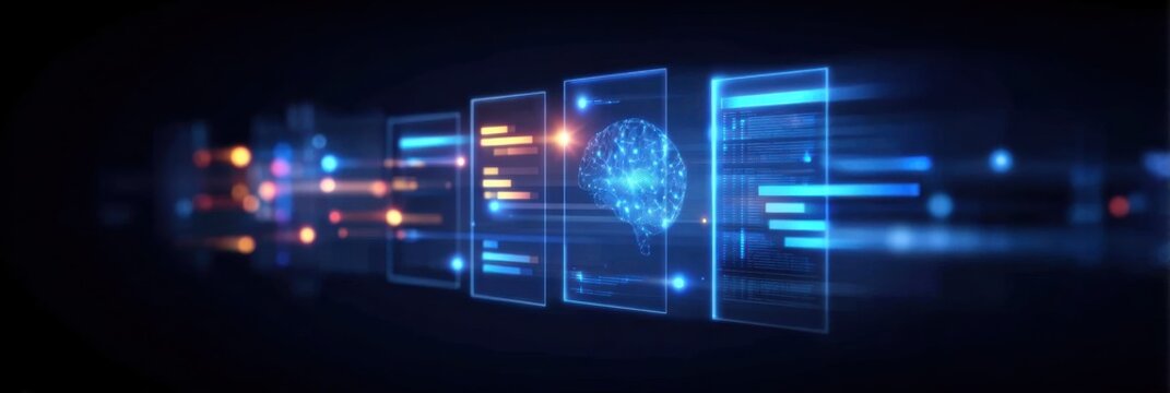 This computing system technology interface is linked to a software platform dashboard that maps out the intricate paths of human thought.
