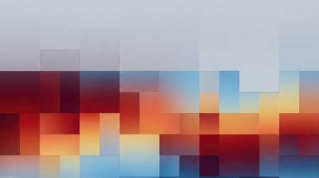 Abstract heatmap blocks geometric gradient background with soft color mosaic and clean copy space for banner, dashboard header, and business report design