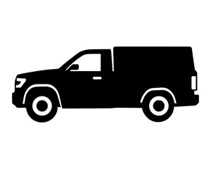 Fototapeta premium Cargo Delivery Van Silhouette. Black Utility Vehicle Side View 