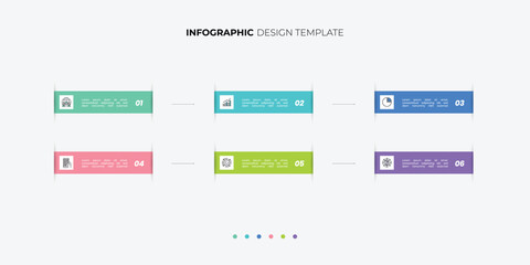 Modern Timeline Creator infographic template. 6 options timeline journey, calendar Flat simple infographics design template