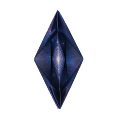 Origami Diamond Shape with Galaxy Pattern