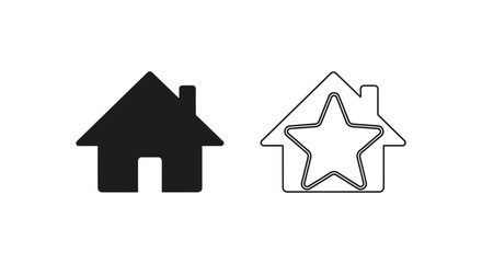 Fototapeta premium Minimalist house with star outline Vector