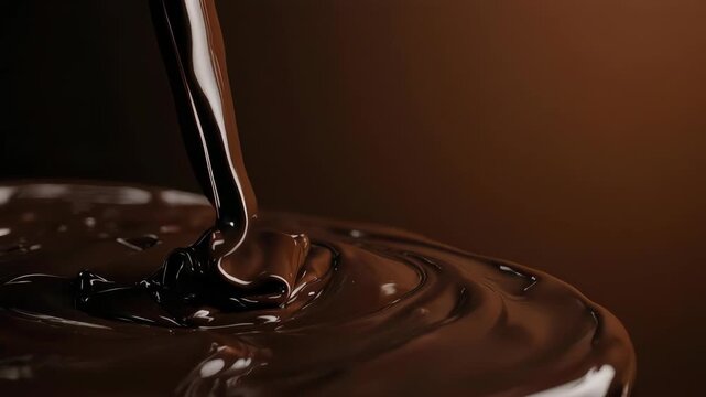 Chocolate liquid melt in chocolate background for advertising concept