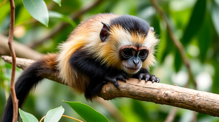 Fototapeta premium Capuchin monkey Exotic Animal. Vector illustration