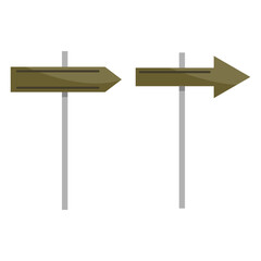 Traditional wooden signposts. Directional Vector set. Informational outdoor indicators. Detailed environment components.