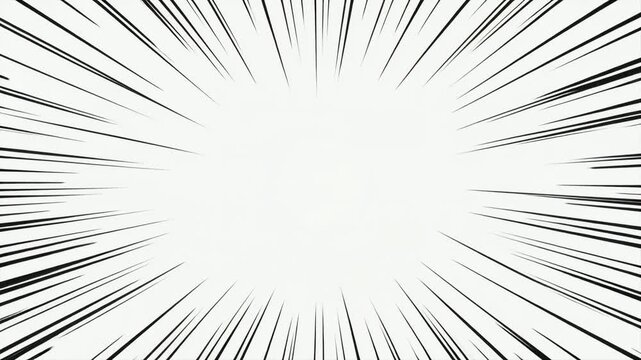 中央が大きく開いた漫画風集中線が広がる広告向けインパクト背景