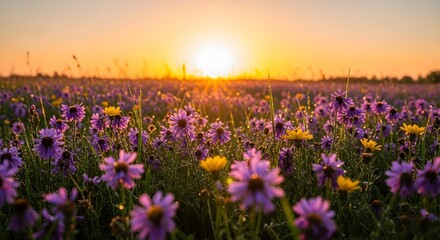 Obraz premium un hermoso jardín de flores silvestres