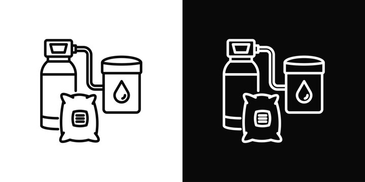 Water Softener Icon In Black And White Style