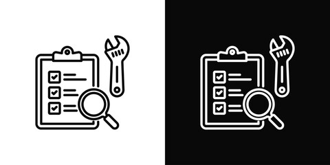 Final Inspection Icon In Black And White Style