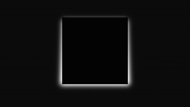 A glowing square hovers in darkness, its radiant edges breathing with light. The seamless animation loop creates a hypnotic animation where soft pulses of brightness repeat in quiet rhythm