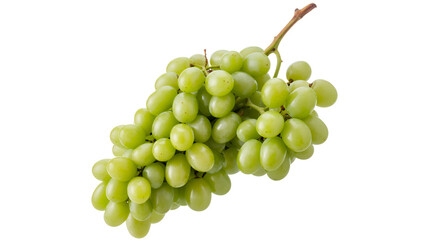 Bunch of green grapes fruit fresh isolated on a transparent background