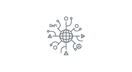 Obraz premium Decentralized Finance Network Global Connection Concept.