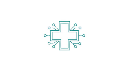 Digital Health Cross Symbol Technology Innovation.