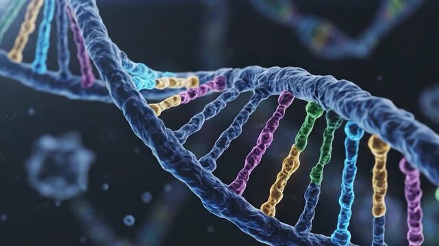 Colorful DNA double helix structure illustrating genetic information