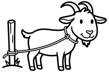 goat on a white background