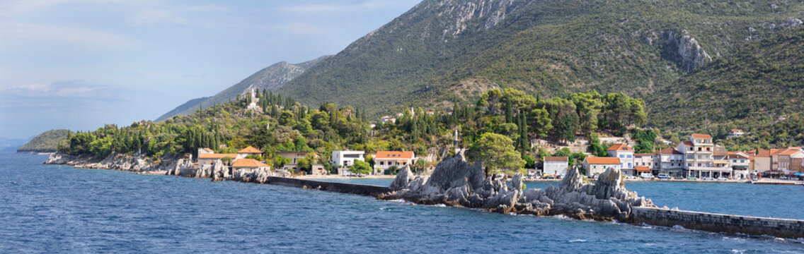 Croatia - The panorama of Trpanj on the Peliesac penisula.